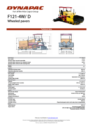 Extendedoras asfálticas  de ruedas Dynapac F 121-4 W/D
