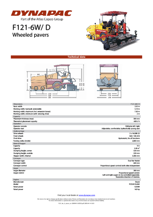 Extendedoras asfálticas  de ruedas Dynapac F 121-6 W/D