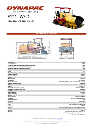 Extendedoras asfálticas  de ruedas Dynapac F 121 W/D