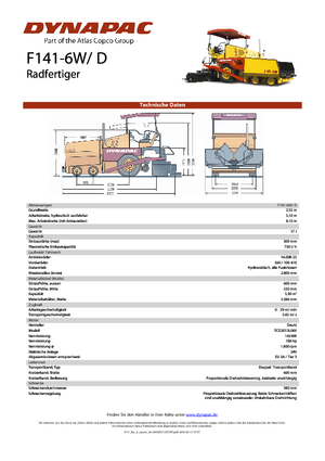 Extendedoras asfálticas  de ruedas Dynapac F 141-6 W/D