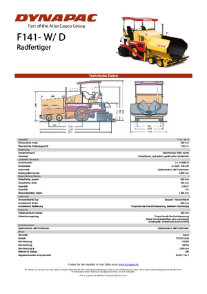 Extendedoras asfálticas  de ruedas Dynapac F 141 W/D