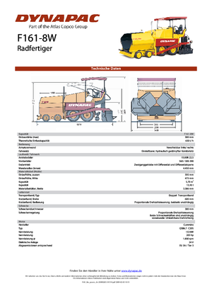 Extendedoras asfálticas  de ruedas Dynapac F 161-8 W