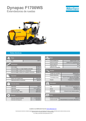 Extendedoras asfálticas  de ruedas Dynapac F 1700 WS