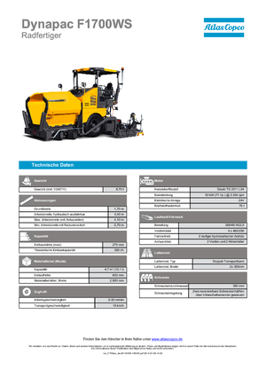 Extendedoras asfálticas  de ruedas Dynapac F 1700 WS