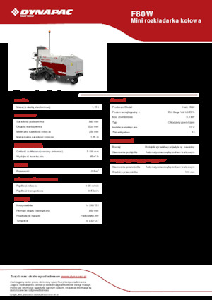 Extendedoras asfálticas  de ruedas Dynapac F80W