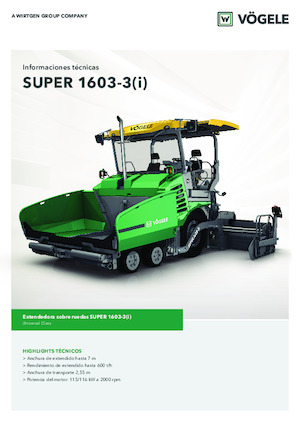 Extendedoras asfálticas  de ruedas Vögele Super 1603-3i