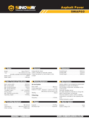Extendedoras asfálticas  de ruedas Sinoway SWAP60 