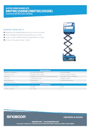 Plataformas de tijeras de ruedas Sinoboom 0607SE