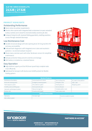 Plataformas de tijeras de ruedas Sinoboom 2132E