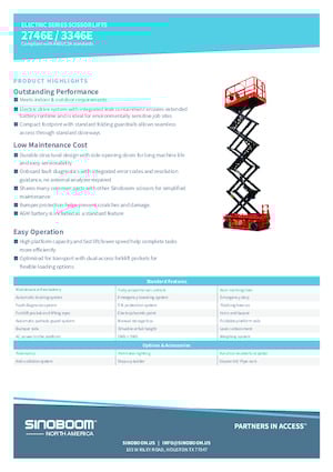 Plataformas de tijeras de ruedas Sinoboom 3346E