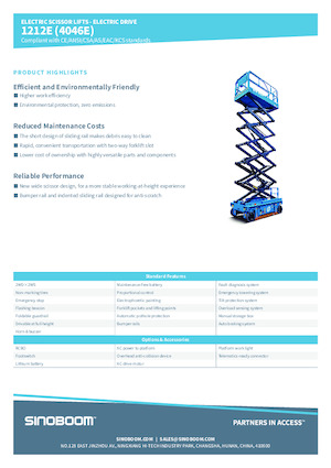 Plataformas de tijeras de ruedas Sinoboom 4046E