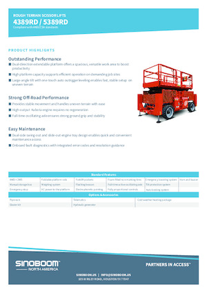Plataformas de tijeras de ruedas Sinoboom 5389RD