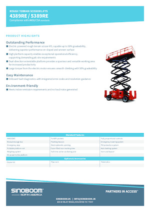 Plataformas de tijeras de ruedas Sinoboom 5389RE