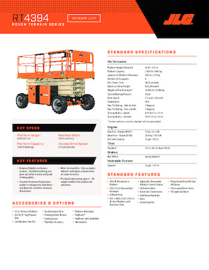 Plataformas de tijeras de ruedas JLG 4394RT