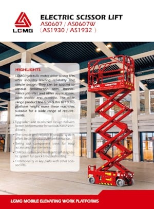 Plataformas de tijeras de ruedas LGMG  AS0607 