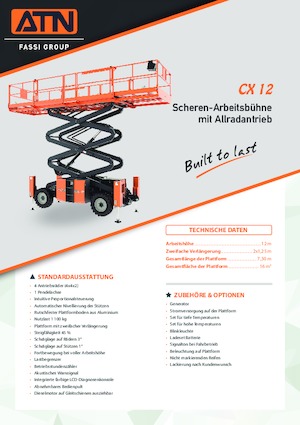 Plataformas de tijeras de ruedas ATN CX 12