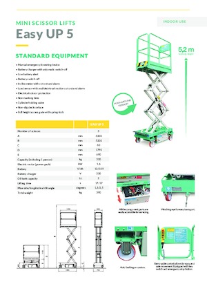 Plataformas de tijeras de ruedas Imer Easy UP 5