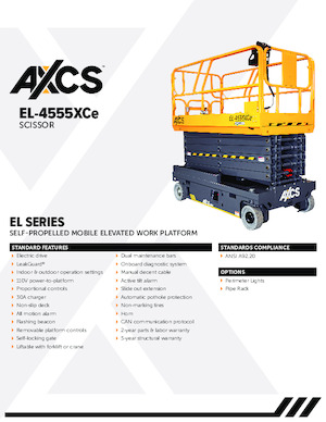 Plataformas de tijeras de ruedas AXCS EL-4555XCe