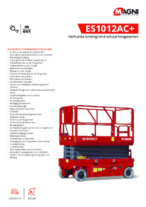 Plataformas de tijeras de ruedas MAGNI ES1012AC+