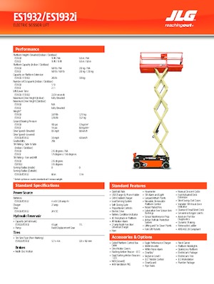 Plataformas de tijeras de ruedas JLG ES1932