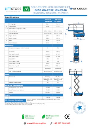Plataformas de tijeras de ruedas Sinoboom GN 2632
