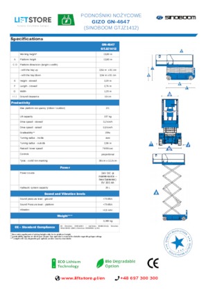 Plataformas de tijeras de ruedas Sinoboom GN 4647
