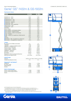 Plataformas de tijeras de ruedas Genie GS-1432m E-Drive