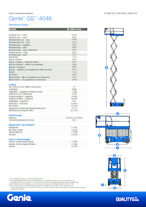 Plataformas de tijeras de ruedas Genie GS-4046