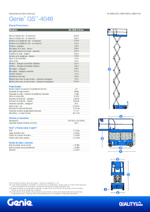 Plataformas de tijeras de ruedas Genie GS-4046