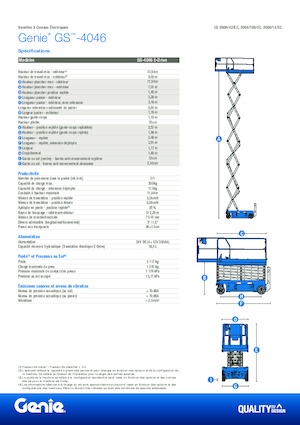 Plataformas de tijeras de ruedas Genie GS-4046