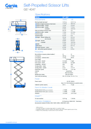 Plataformas de tijeras de ruedas Genie GS-4047