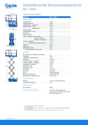 Plataformas de tijeras de ruedas Genie GS-1330