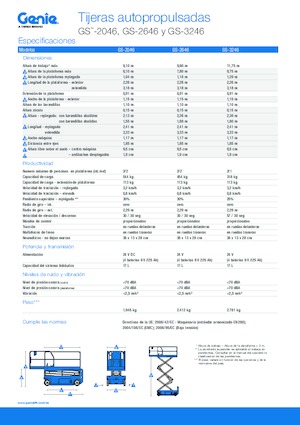 Plataformas de tijeras de ruedas Genie GS-3246