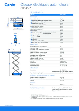 Plataformas de tijeras de ruedas Genie GS-4047