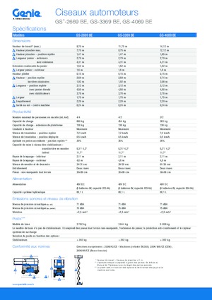 Plataformas de tijeras de ruedas Genie GS-3369 BE
