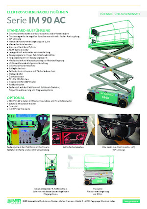 Plataformas de tijeras de ruedas Imer IM 6390 AC