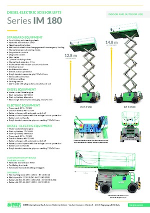 Plataformas de tijeras de ruedas Imer IM 13180 E