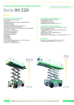 Plataformas de tijeras de ruedas Imer IM 17220 E