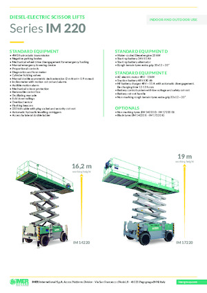 Plataformas de tijeras de ruedas Imer IM 14220 D