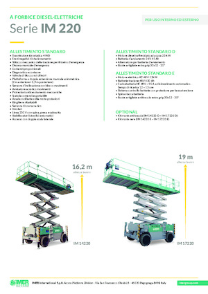 Plataformas de tijeras de ruedas Imer IM 14220 D
