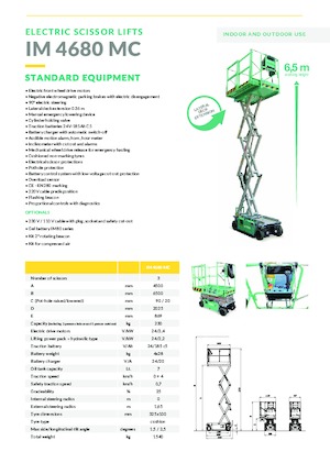 Plataformas de tijeras de ruedas Imer IM 4680 MC