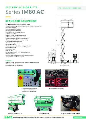 Plataformas de tijeras de ruedas Imer IM 5980 AC