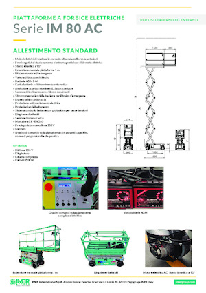 Plataformas de tijeras de ruedas Imer IM 5980 AC