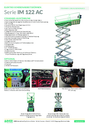 Plataformas de tijeras de ruedas Imer IM 14122 AC