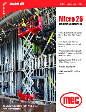 Plataformas de tijeras de ruedas MEC Micro 26