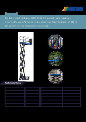Plataformas de tijeras de ruedas Aichi SV06ENS