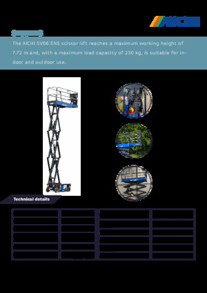 Plataformas de tijeras de ruedas Aichi SV06ENS