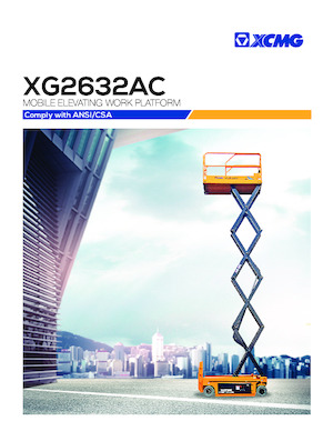 Plataformas de tijeras de ruedas XCMG XG2632AC 