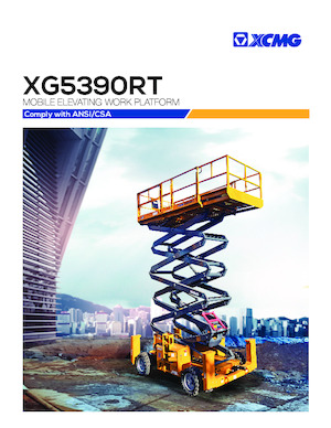 Plataformas de tijeras de ruedas XCMG XG5390RT 