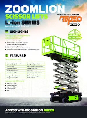 Plataformas de tijeras de ruedas Zoomlion ZS1012HD-Li